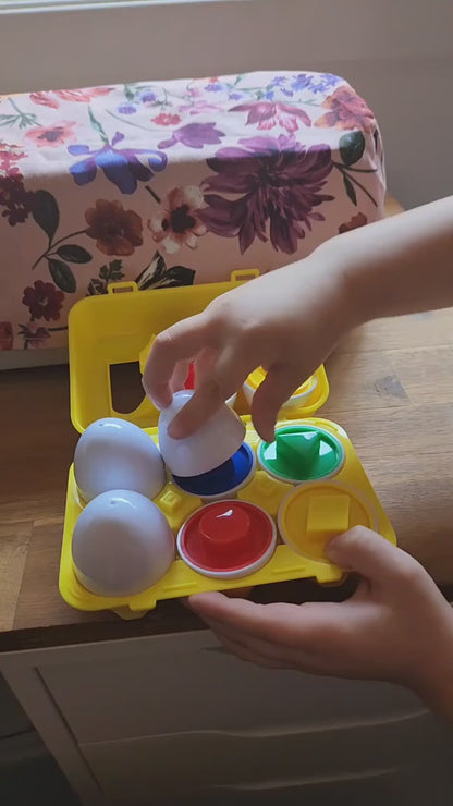 Jogo Montessori Ovos Educativos – Quebra-Cabeça de Encaixe para Desenvolvimento Infantil