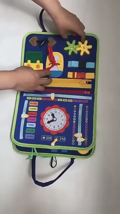 Mochila Montessori Dinossauro – Painel Sensorial Educativo para Crianças |
