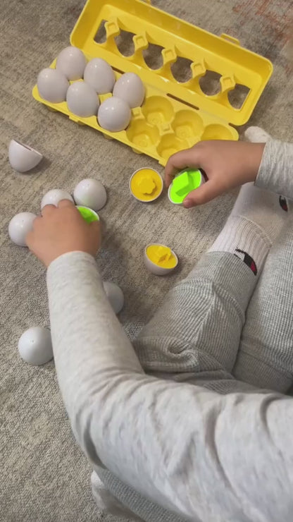 Jogo Montessori Ovos Educativos – Quebra-Cabeça de Encaixe para Desenvolvimento Infantil